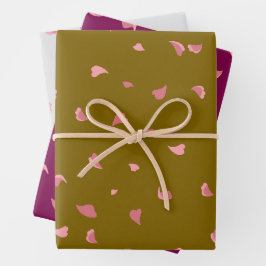 Set van 3 Romantische Gift Wrap Sheets Inpakpapier Vel