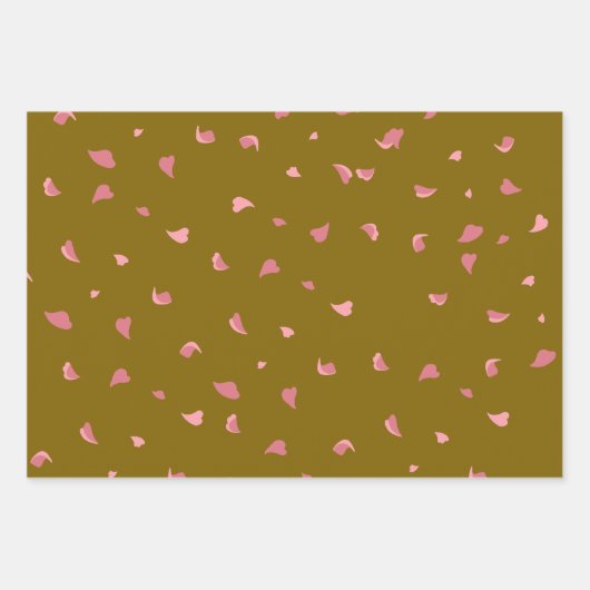 Set van 3 Romantische Gift Wrap Sheets Inpakpapier Vel (Voorkant)