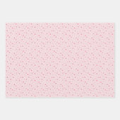 Set van 3 - Roze & Rode Mini Sterren en Harten Inpakpapier Vel (Voorkant 3)
