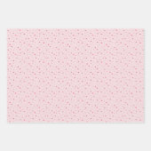Set van 3 - Roze & Rode Mini Sterren en Harten Inpakpapier Vel (Voorkant 2)