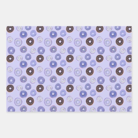 Set van 3 Schattigee Donut kids verjaardag of baby Inpakpapier Vel (Voorkant)