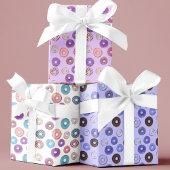 Set van 3 Schattigee Donut kids verjaardag of baby Inpakpapier Vel