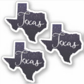 Set van 3 Texas Night Stars State Shape Sticker (Voorkant)