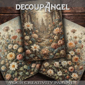 Set van 3 - Tijdloze Bloemschoonheid - Decoupage - Inpakpapier Vel