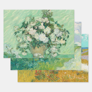 Set van 3 Van Gogh Schilderijen Kerstmis Inpakpapier Vel