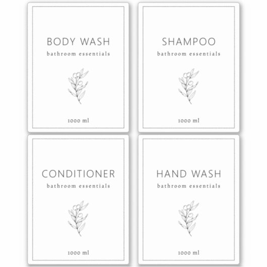 Set van 4 Aangepaste Vinyl Waterdichte Badkamer La Sticker (Voorkant)