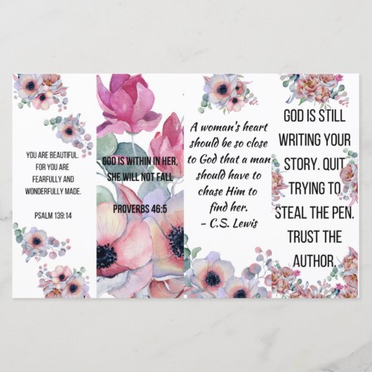 Set van 4 Christelijke Bladwijzer (Voorkant)