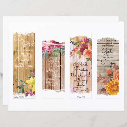 Set van 4 Christelijke Thema Bladwijzer (Voorkant / Achterkant)