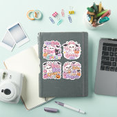 Set van 4 enge schattige RN Halloween Geest Verple Sticker (iPad Cover)