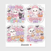 Set van 4 enge schattige RN Halloween Geest Verple Sticker (Vel)