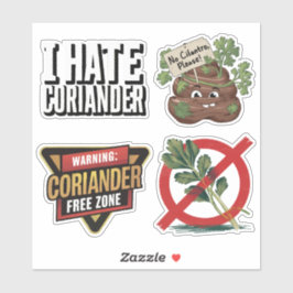 Set van 4 hatelijke koriander stickers