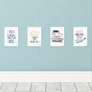 Set van 4 Inspirerend Quote Prints – Motivatie