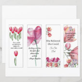 Set van 4 inspirerende Bladwijzer voor vrouwen (Voorkant / Achterkant)