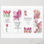 Set van 4 inspirerende Bladwijzer voor vrouwen (Voorkant)