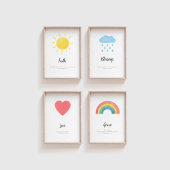 Set van 4 kinder bijbel verse wall art