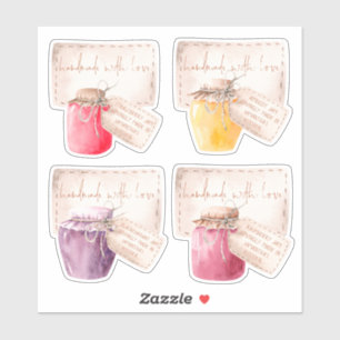 Set van 4 Labels voor Homemade Jams