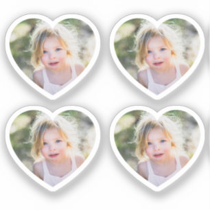 Set van 4 Mooie Hart Aangepaste Foto Sticker