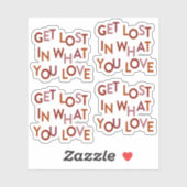 Set van 4 Rood Verlies in wat je liefhebt Sticker (Vel)