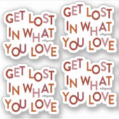 Set van 4 Rood Verlies in wat je liefhebt Sticker (Voorkant)