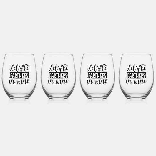 Set van 4 Stemless wijnglazen Wijnglas Zonder Voet (Voorkant)