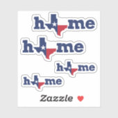 Set van 4 Texas Home - Lone Star State Custom-Cut Sticker (Vel)