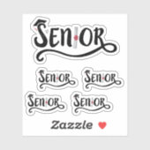 Set van 5 afstuderende senior - klas van op maat g sticker (Vel)