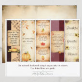 Set van 5 bladwijzers met dankbetuigingen (Voorkant / Achterkant)