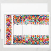Set van 5 Boho bloemenrand bladwijzers (Voorkant / Achterkant)