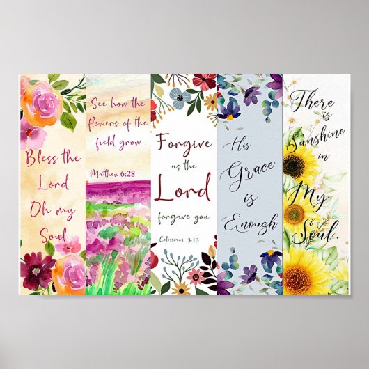 Set van 5 christelijke bladwijzers Poster (Voorkant)