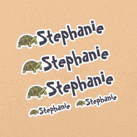 Set van 5 Mooie Schildpadnaamstickers Sticker