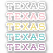 Set van 5 Pastel Texas, Texas, Texas Custom-Cut Sticker (Voorkant)