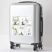 Set van 5 verschillende vakmannen cartoons. sticker (Koffer)