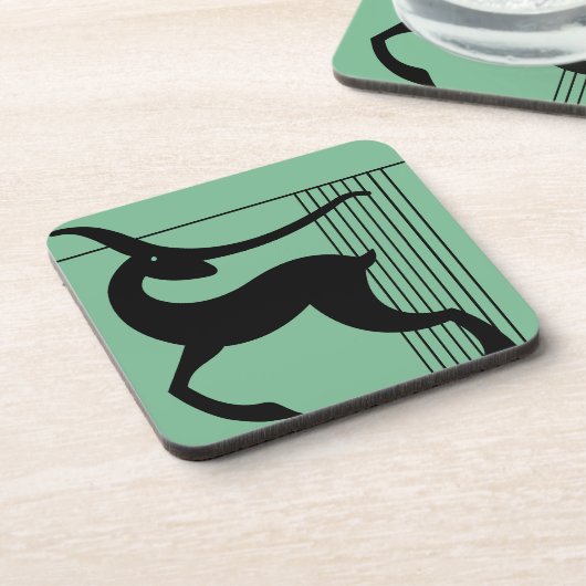 Set van 6 Art Deco Deer Onderzetters (Linkerzijde)