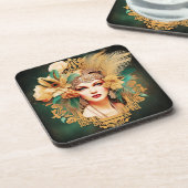 Set van 6 Art Deco Lady Onderzetters (Linkerzijde)