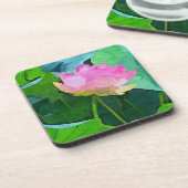 Set van 6 Cork Back Onderzetters Pink Lotus Abstra (Linkerzijde)