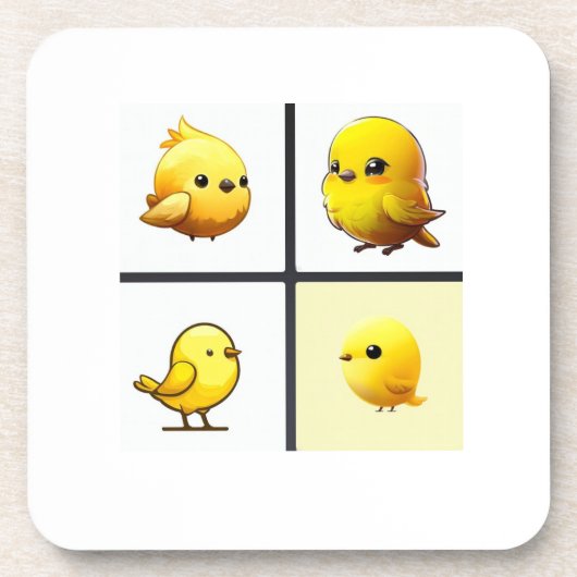 Set van 6 duurzame onderzetters schattige kleine g (Voorkant)