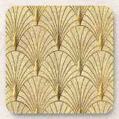 Set van 6 Gold Art Deco Bier Onderzetter (Voorkant)