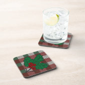 Set van 6 jaren 40 Xmas Gingham Bier Onderzetter (Rechterzijde)