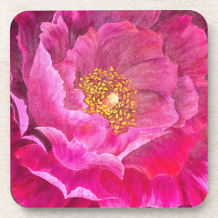 Set van 6 kurk terug Onderzetters roze cactus Roos