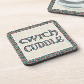 Set van 6 kurkOnderzetters met Welsh Cwtch en Cudd Drankjes Onderzetter (Linkerzijde)