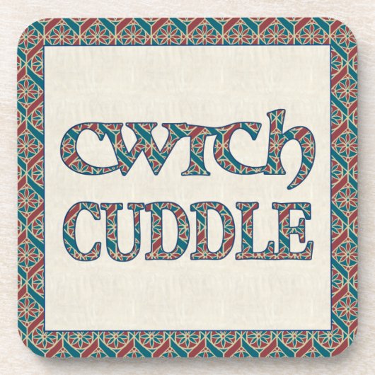 Set van 6 kurkOnderzetters met Welsh Cwtch en Cudd Drankjes Onderzetter (Voorkant)