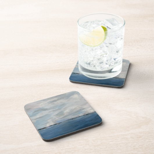 Set van 6 kustkunst harde plastic onderzetters (Rechterzijde)