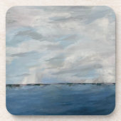 Set van 6 kustkunst harde plastic onderzetters (Voorkant)