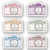 Set van 6 Oh Snap! Pastel Cameras Stickers (Voorkant)