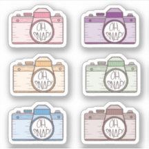 Set van 6 Oh Snap! Pastel Cameras Stickers