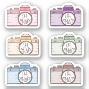 Set van 6 Oh Snap! Pastel Cameras Stickers