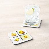 Set van 6 onderzetters met een schattig geel vogel (Rechterzijde)