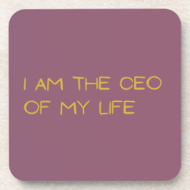 Set van 6 Paarse Onderzetters - CEO van mijn leven