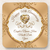 Set van 6 persoonlijke, 50e Jubileum Onderzetters (Voorkant)