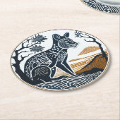 Set van 6 Tasmaanse Tiger Paper Onderzetters (Gebogen)